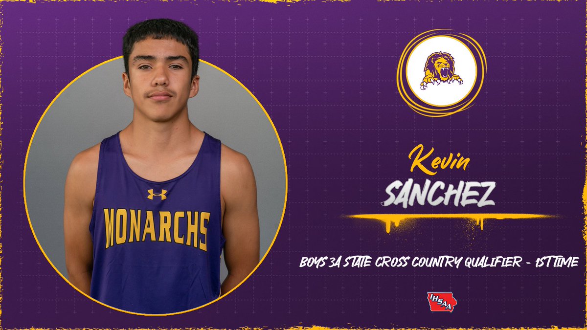 Congratulations to Monarch Boys Cross Country Sophomore runner Kevin Sanchez on Qualifying for the State Cross Country Meet. This is the first time qualifying in Cross Country. Good luck to Kevin as he runs at 11 AM on Friday in Fort Dodge! #Monarchs