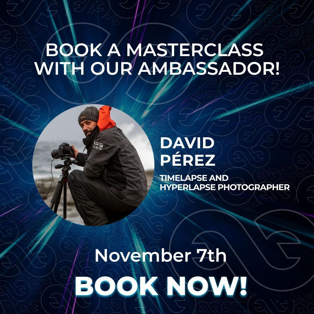Enlaps_live's tweet image. Sign up now for the upcoming #masterclass with our ambassador, @David Pérez!
A session in Spanish 🇪🇸 scheduled for November 7 at 11 a.m. 🗓️ 
Reserve your spot here, as spots are limited 👉 buff.ly/4e1HSid

#TimelapseSolution #TimelapseCamera #FrenchTech