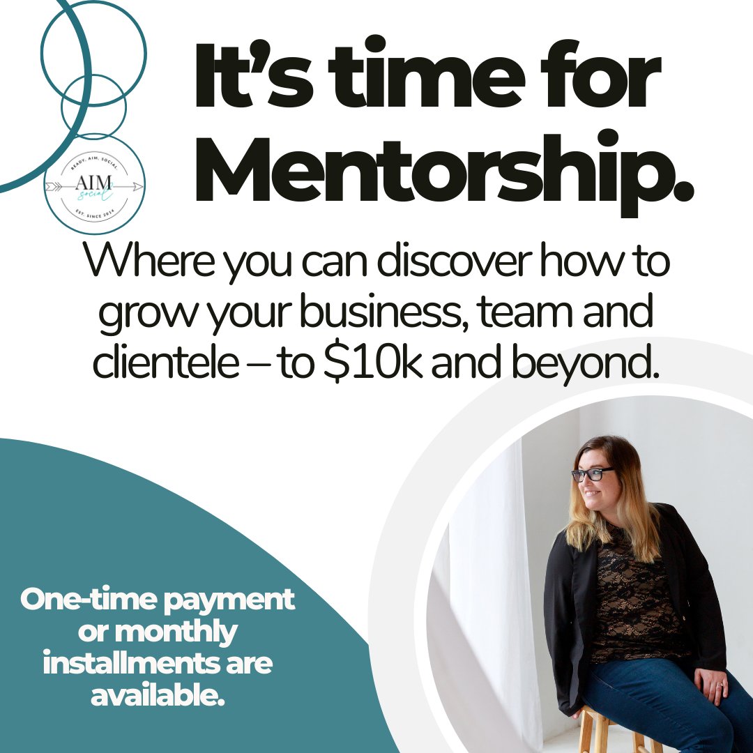 It’s time for Mentorship.

Where you can discover how to grow your business, team and clientele – to $10k and beyond.