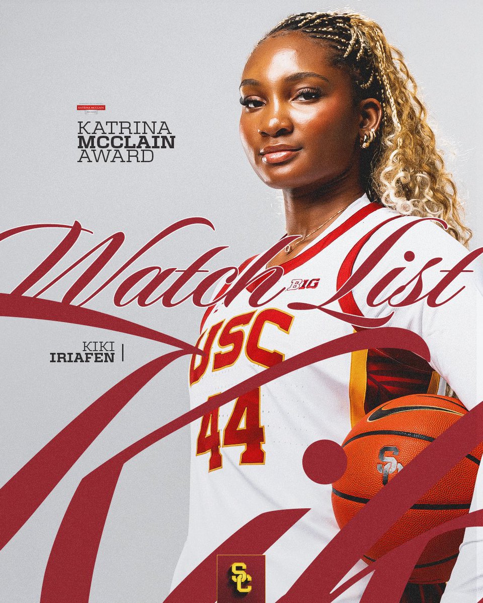 USC Women's Basketball (@uscwbb) on Twitter photo Yeah Kiki โผ๏ธ
<a href="/kikiiriafen/">Kiki Iriafen</a> has been named to the Katrina McClain PF of the Year Watch List โ๏ธ Yeah Kiki โผ๏ธ
<a href="/kikiiriafen/">Kiki Iriafen</a> has been named to the Katrina McClain PF of the Year Watch List โ๏ธ