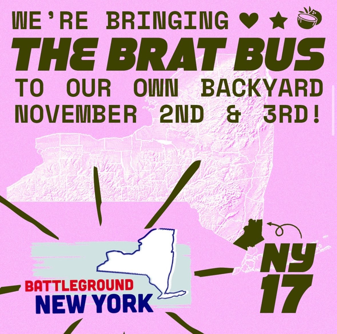 Want to get involved in the election? LAST CHANCE! <a href="/QueersforKamala/">Queers for Kamala</a> still has room on our Sat/Sun buses from NYC to NY17, where Democrats must win to control the House. Sign up now at bit.ly/NY17

In partnership with <a href="/BattlegroundNY/">Battleground New York</a> <a href="/ny_indivisible/">NYC General Strike @empiremustfall.bsky.social</a> <a href="/WorkingFamilies/">Working Families Party 🐺</a>