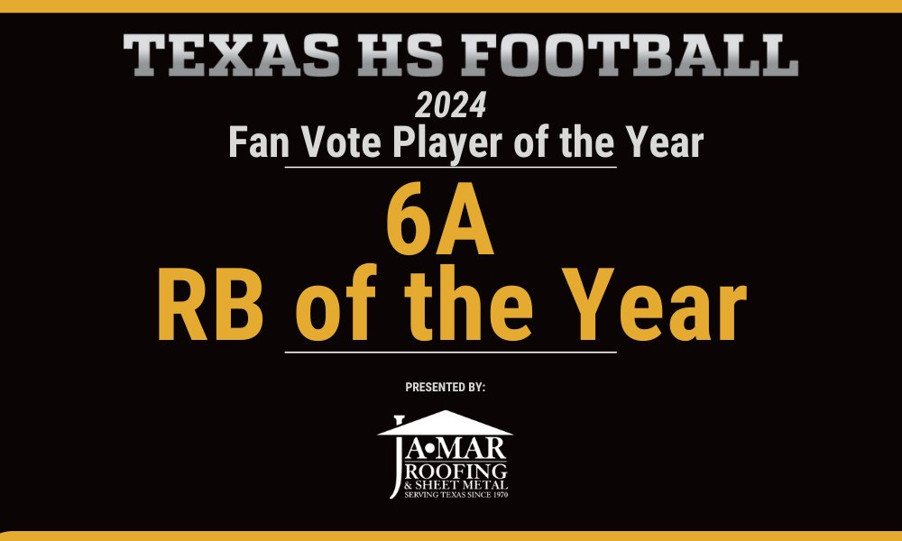 6A RB of the Year 2024 Fan Vote Poll

Vote here: texashsfootball.com/6a-rb-of-the-y…