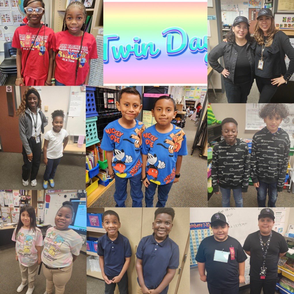 BusyCounselor's tweet photo. Red Ribbon Week Day 3: Friends don’t let friends bully or do drugs, we celebrated @redribbonweek with dressing as a twin with a friend! @Horn_Dreams_Big https://t.co/rK2E37biG6