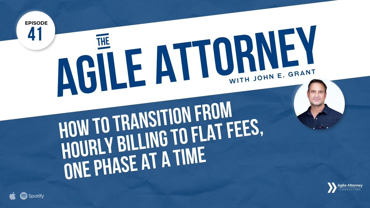 🚨 New episode: The billable hour may be putting your firm at risk. Learn how to strategically implement flat fees using a milestone-based approach that's proven successful across practice areas. Real examples + actionable takeaways from ClioCon included 
agileattorney.com/41?utm_campaig…
