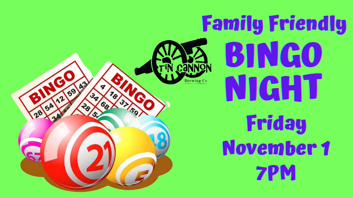 Family-friendly bingo this Friday!! Free to play and prizes for all ages for every round!