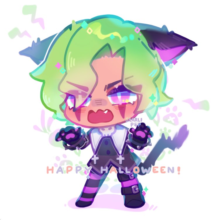 starlipop's tweet photo. little meow meow #kohlrabicookie 🐱🥬

Happy Halloween! 🎃🎃 https://t.co/sKLxHXxW4O