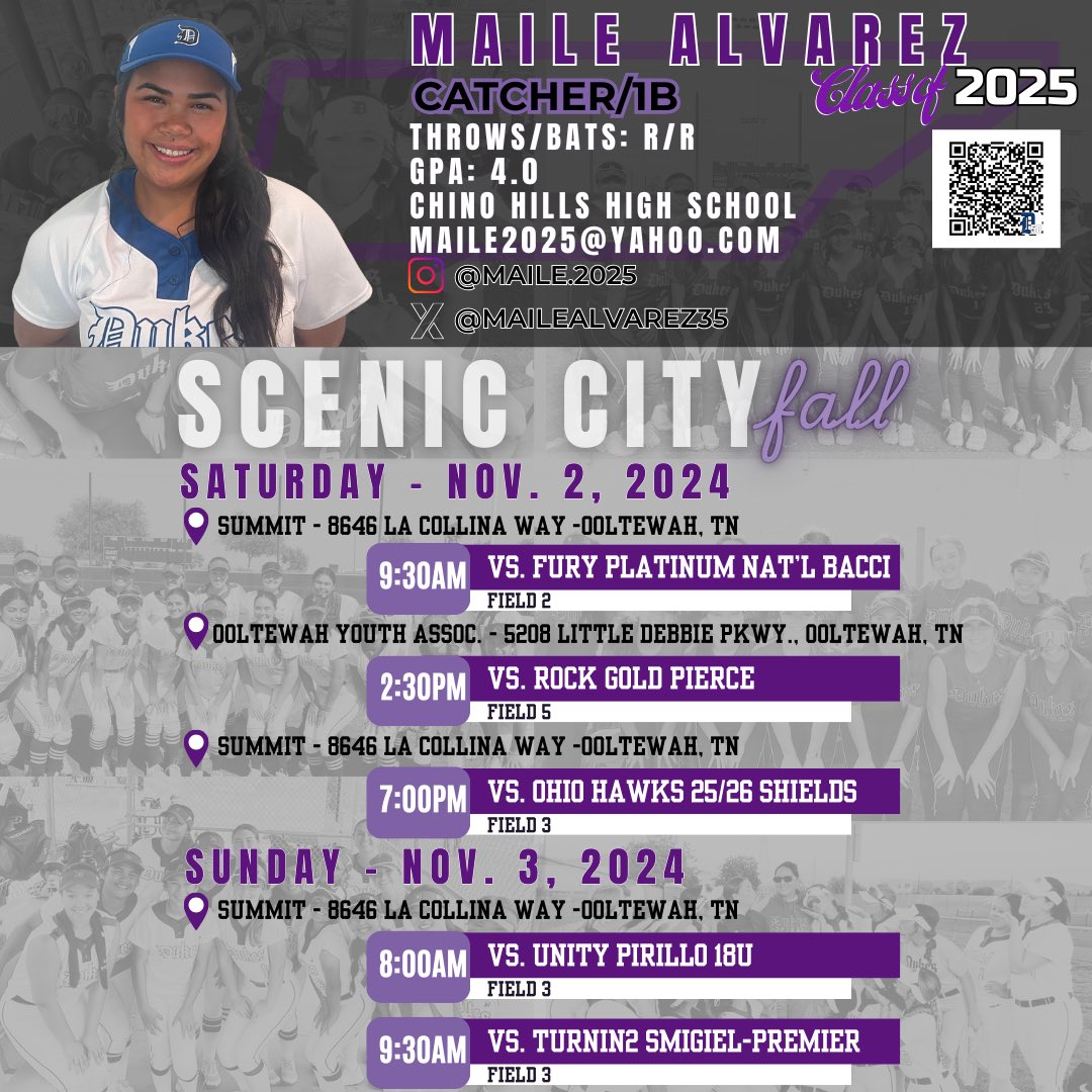 MaileAlvarez35's tweet photo. @NateTompkins Hi Coach! 
I’m headed to Chattanooga and would love for you to check out one of my games!  Hope to see you there!! https://t.co/XRnqS8hFQm