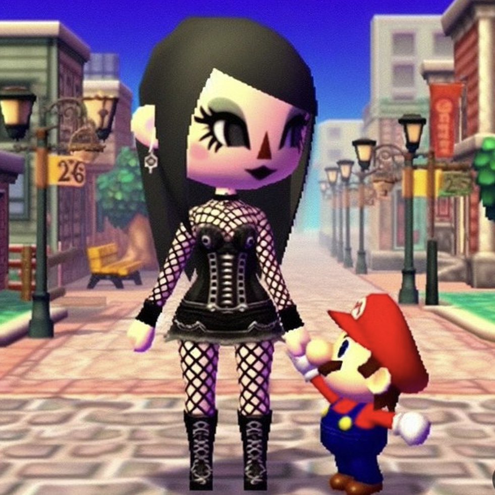 i hate gay halloween what do you mean you’re the goth girl and mario in animal crossing meme
