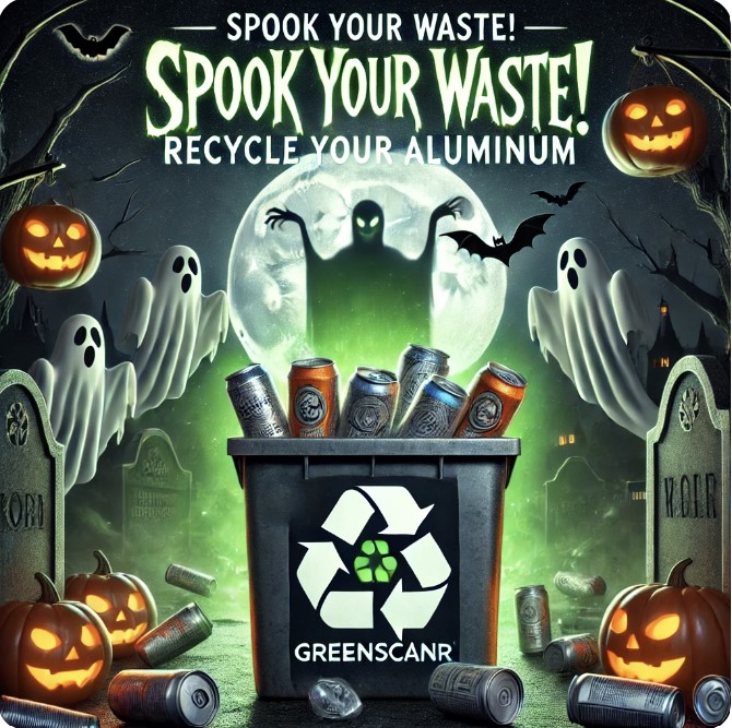 datacompanyone's tweet photo. Don’t Let those soda cans haunt the Planet! 👻♻️ This Halloween, recycle your cans and make a spooky difference. Tap into GreenScanr and watch your impact grow! Download now and be a part in changing the planet Bit by Byte.@aluminumnews @keepvirginiacozy  @rtdnews  
#halloween https://t.co/F6tEqczBjM
