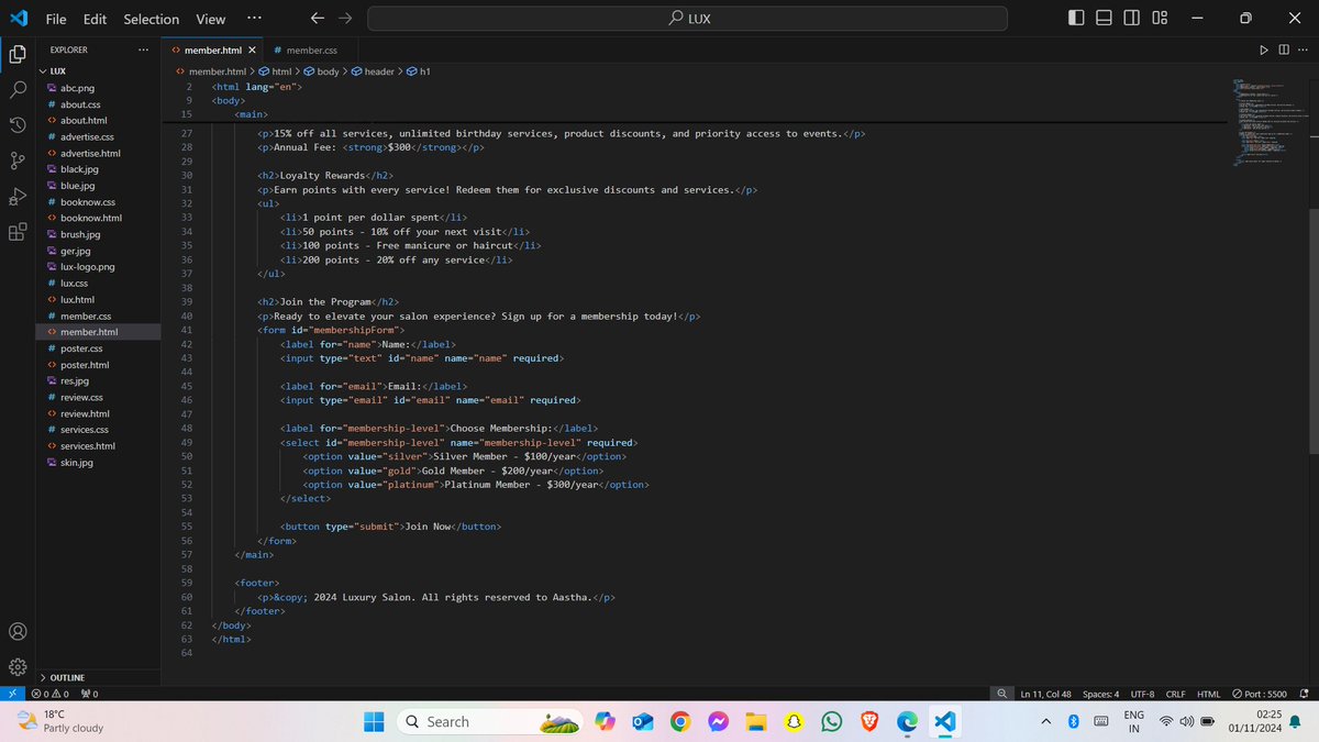Deadly_ruch's tweet photo. 30 days learning of web development with #LearningUtsav on day29. I have completed my #LUD29 working on creating new webpage and linking with older ones. Having fun with @LearningUtsav
#FestivalOfLearning https://t.co/UZiXcrNNMA