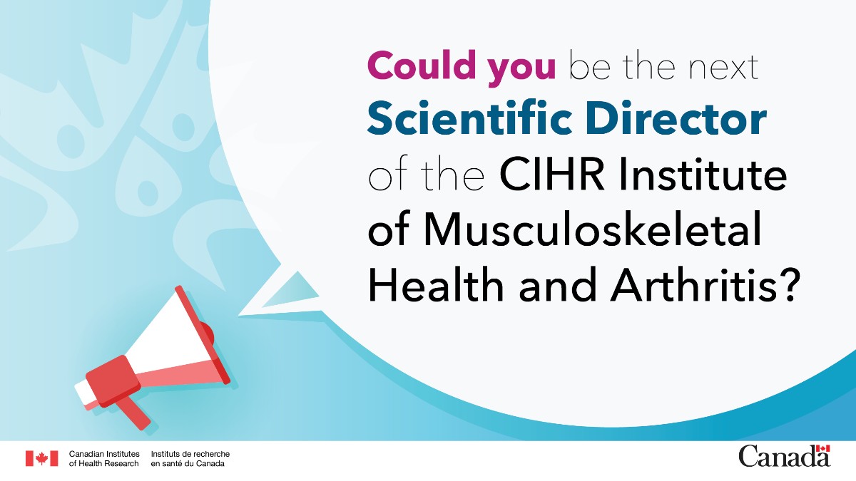 CIHR_IRSC's tweet image. Imagine advising on research gaps &amp;amp; needs, shaping funding opportunities, and training the next generation in musculoskeletal, skin &amp;amp; oral health research!

Apply to become the next Scientific Director of @CIHR_IMHA: cihr-irsc.gc.ca/e/54047.html?h…