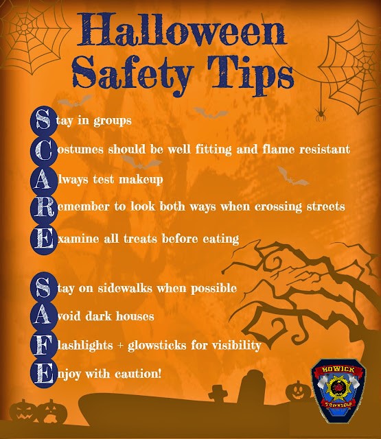 Remember to SCARE SAFE this Halloween!

Have fun, be safe, and enjoy with caution!