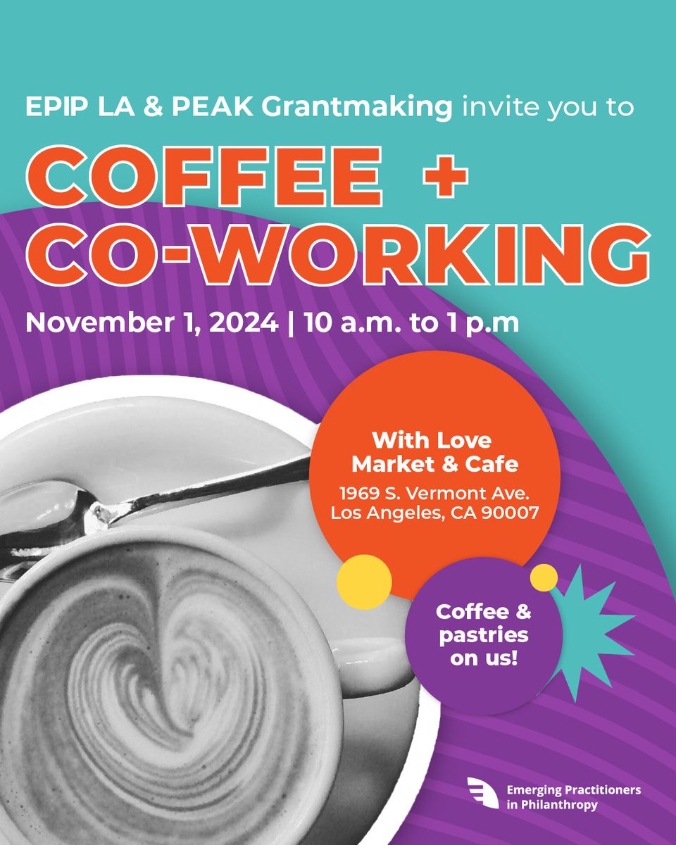 LA-area members, join EPIP LA and PEAK Grantmaking for coffee and co-working time. Enjoy collaboration and community with colleagues, plus coffee and pastries on us!   

epip.org/epip_la_x_peak…