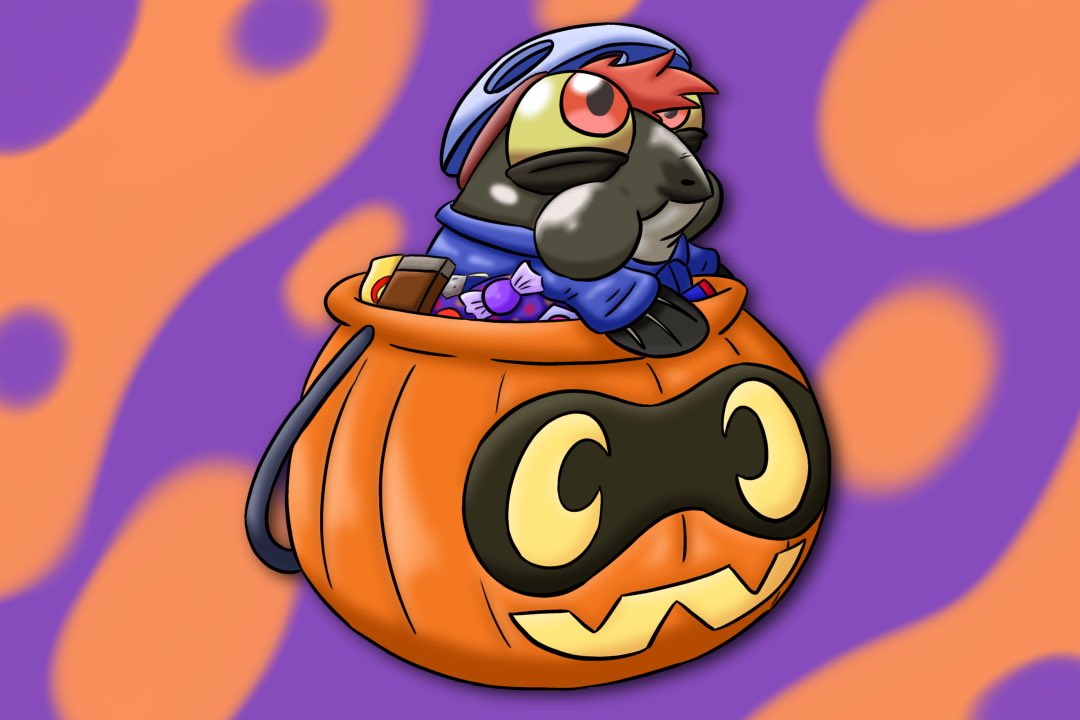 AgentAsh98's tweet photo. Happy Halloween from Little Buddy #Splatoon3 #DigitalArt #IbisPaintX https://t.co/9C77Lgi2v2