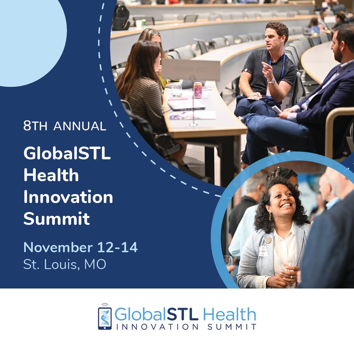 Join us at the annual GlobalSTL Health Innovation Summit happening November 12-14! 🌎
 
This is the premier event connecting 200+ leaders from healthcare organizations representing over $500B in revenue with fast-scaling global innovators.

🔗Register: biostl.org/what-we-do/glo…