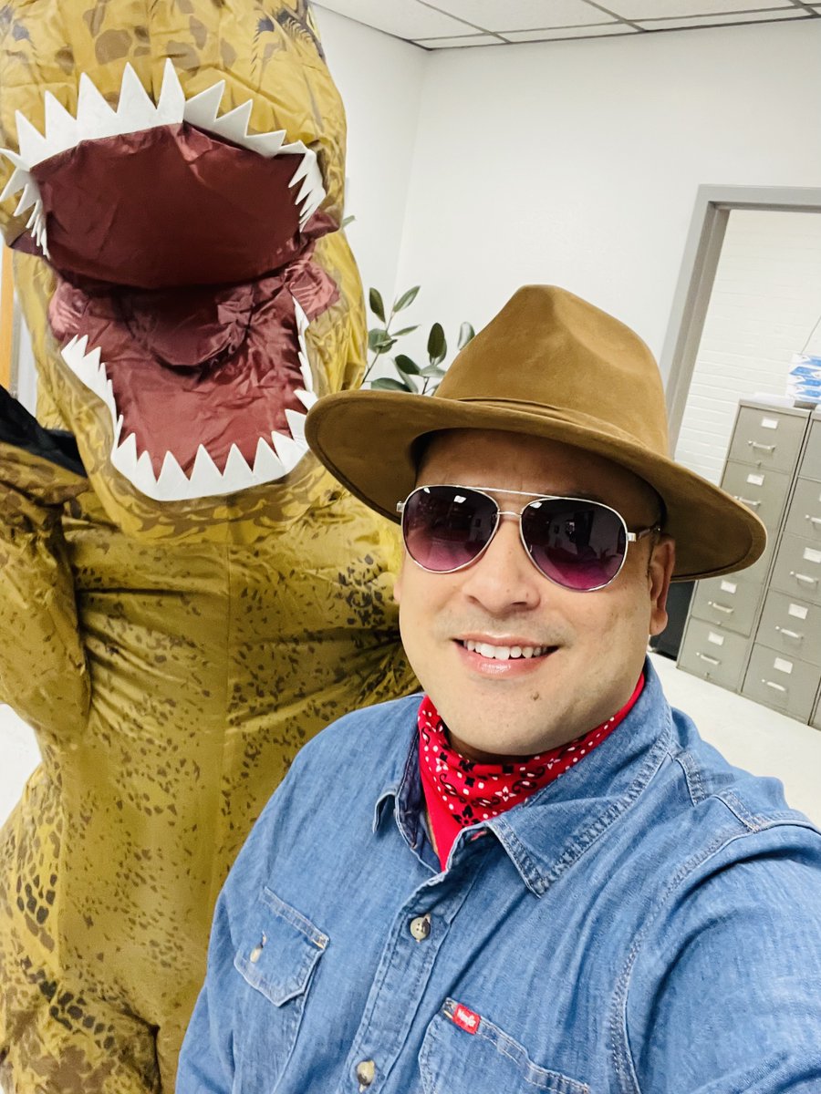 Happy Halloween from Hyde County Schools! Superintendent Shaver (Dinosaur) and her Administrative Assistant (Dr. Alan Grant) had very productive meetings! 😂