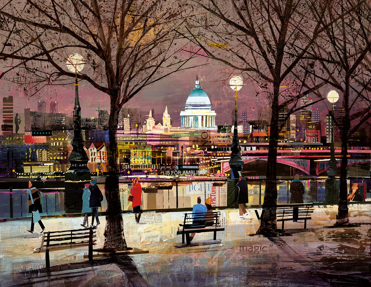 The elegant glow of St Paul's highlights a romantic sunset in London, a beautiful new collage from Tom Butler

artworx.co.uk/collections/to…