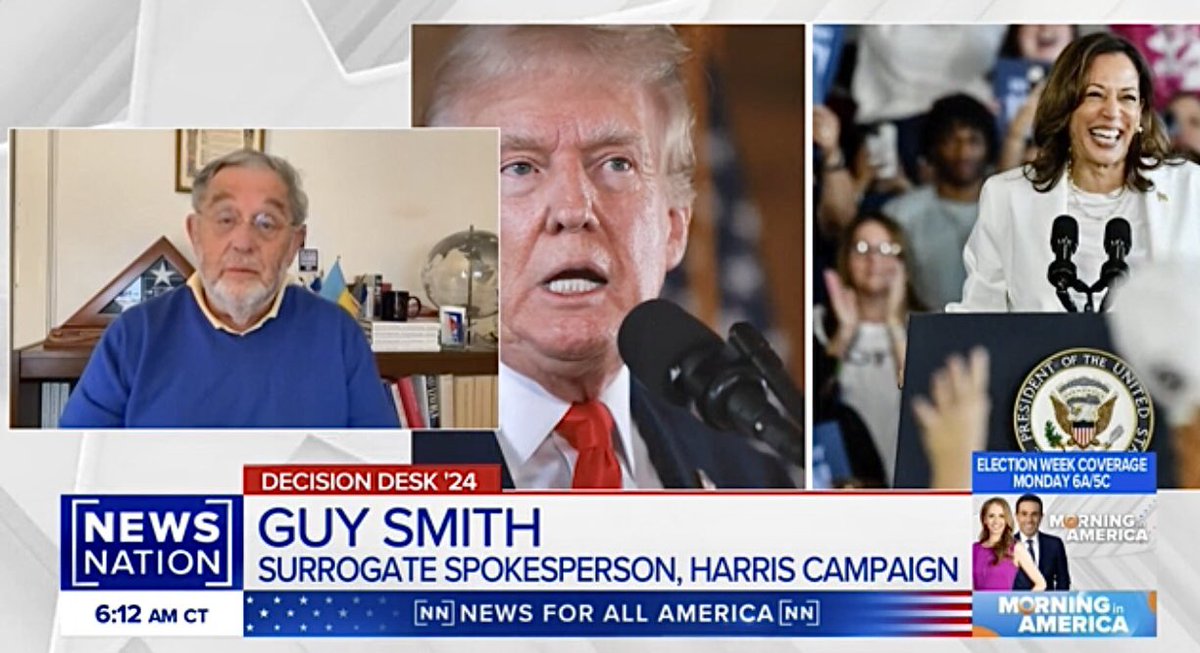 GuySmithSSC's tweet photo. NewsNation today. Trump's "protect women" laughable from felon a jury convicted of sexual assault! Reminded that women's votes are "secret." They never have to tell anyone how they voted! Abortion driver of women, and men who support them, to polls. Watch. https://t.co/IWZNw2WIOt https://t.co/13pnYq5gmj