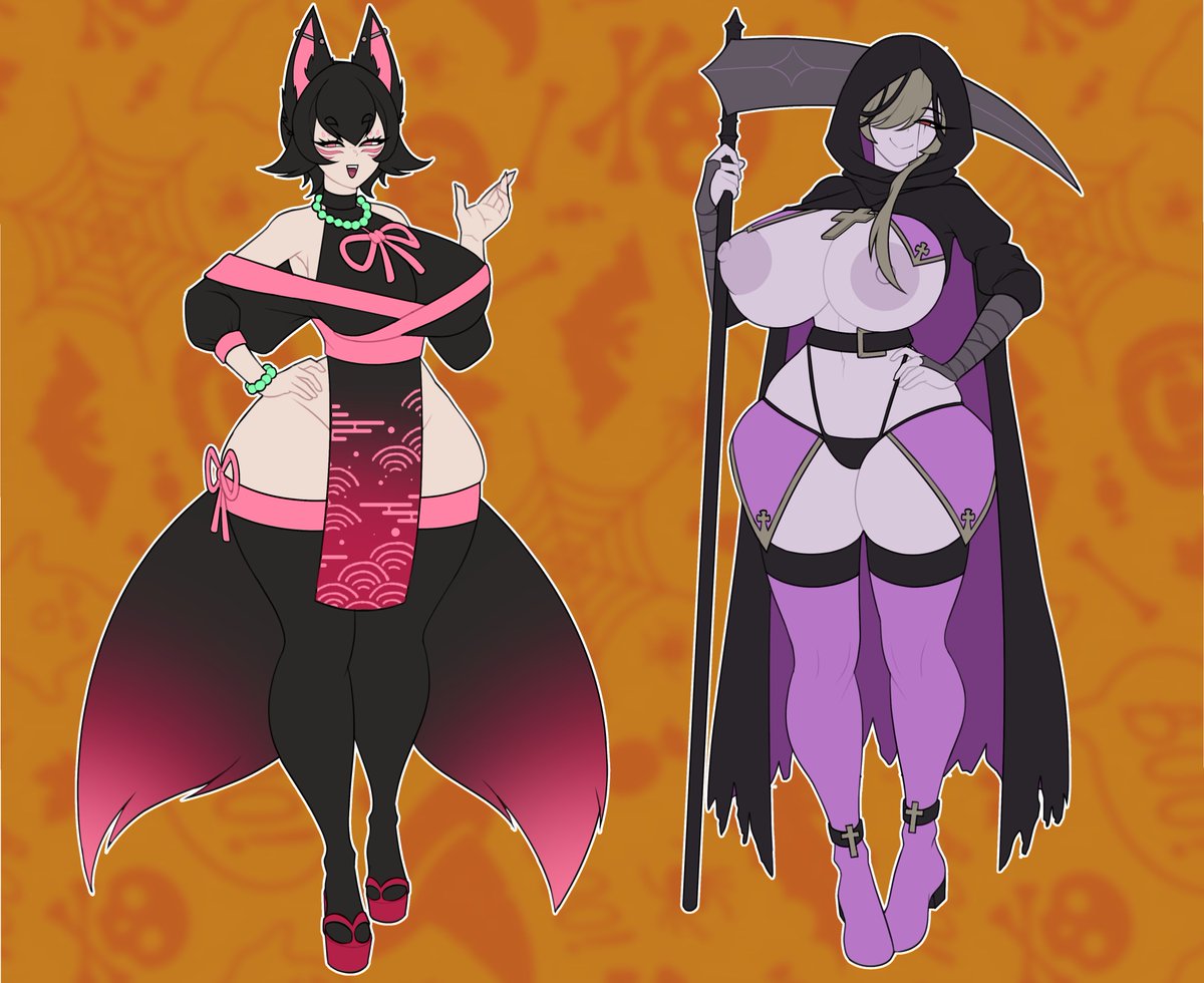 NikoWhith's tweet photo. 2 HALLOWEN ADOPTABLES      
Grim Reaper - Kitsune
- Each character costs 60 USD and you can get an extra art if you pay 90 USD. https://t.co/B5BuDu0p59