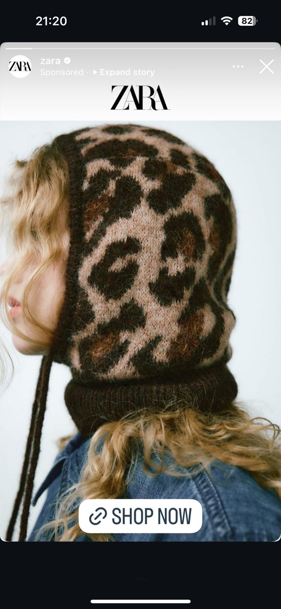 I do love a bit of leopard but I think Zara might be taking the piss here with this bonnet/balaclava mash up 🤣