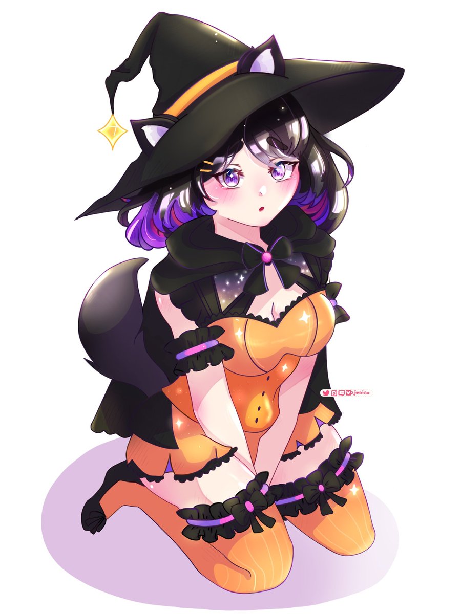 Amazing Halloween artwork of my vtuber by <a href="/juelsieloo/">Juelsieloo 💗VGEN Open 💗</a> ^_^