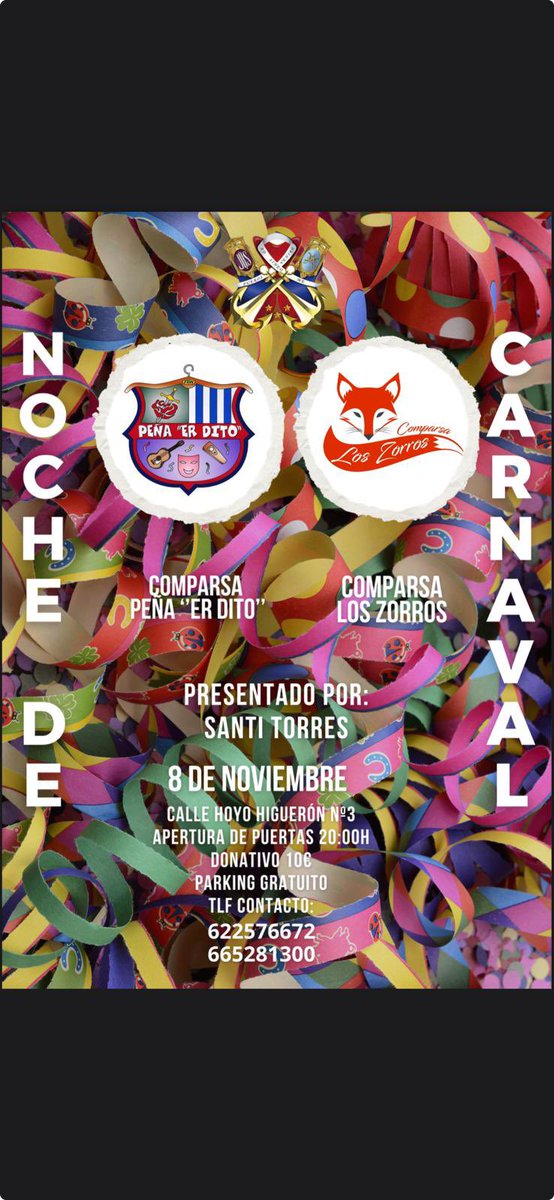 ComparsaErDito's tweet image. Venirse!!!! Vamos a pasar una gran noche!!!!