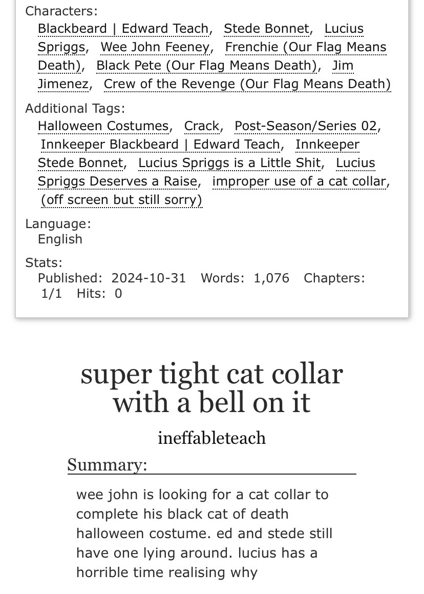 wrote my very first crack-adjacent fic for halloween! it’s very silly but i hope it gives you a bit of a laugh! happy halloween 🎃 archiveofourown.org/works/60218386