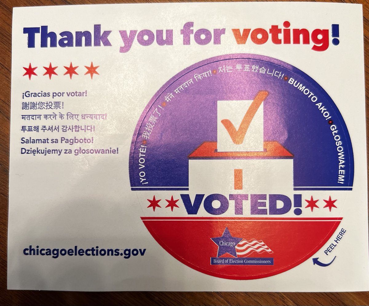 Vote! Your democracy, and your life as you know it, depends upon it! Also, vote for judges; it is vitally important. In Chicago, go to voteforjudges.org for recommendations.
