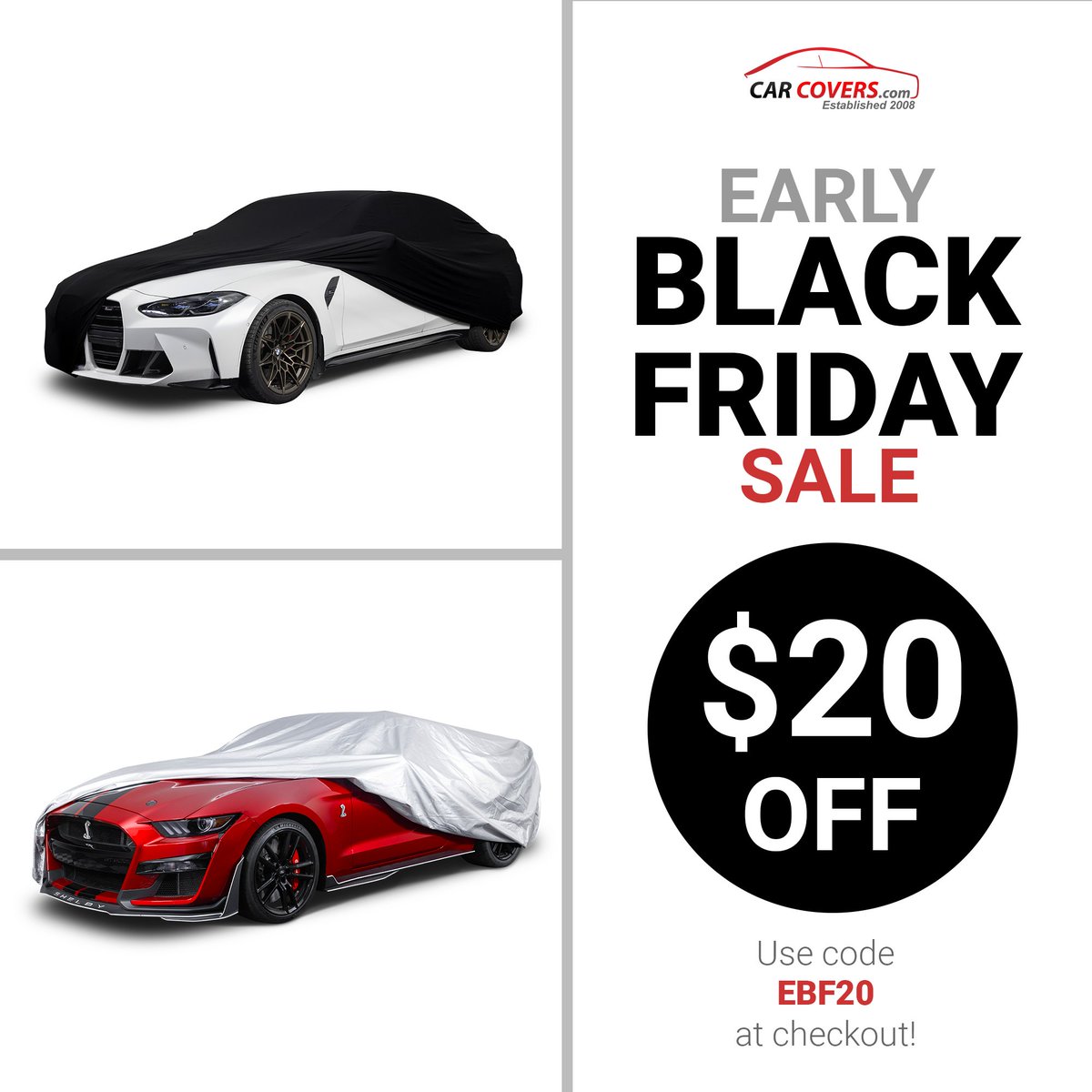 CarCoverscom's tweet image. 🚨Hurry, Our Early Black Friday Sale is Ending Soon!
⏰Time is running out! Don’t miss your chance to save $20 OFF Per Cover plus get a FREE Platinum Dusting Kit!

🏃Head over to CarCovers.com
Use code EBF20 at checkout!

#CarCovers #SaleEndingSoon #EarlyBlackFriday