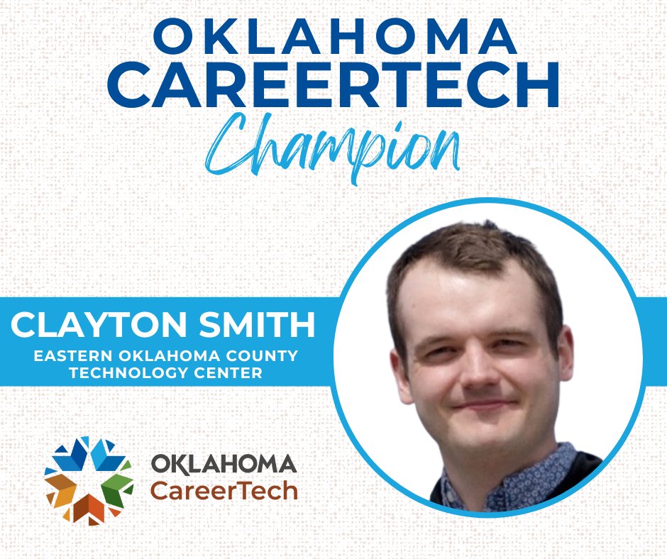 okcareertech's tweet photo. Clayton Smith turned his childhood dreams of space into a reality—with a boost from #OKCareerTech.
Read his inspiring story here: https://t.co/vnv7tylN6X
#okcareertech #eoctech https://t.co/ReOQiW2TNp