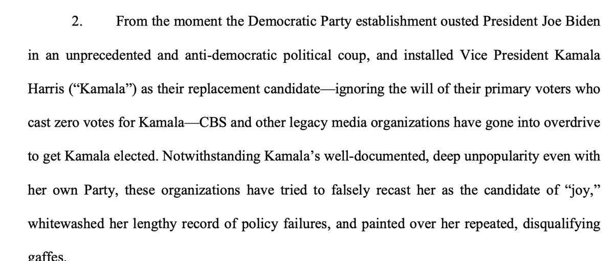 MeidasTouch's tweet photo. This Trump lawsuit against CBS is very unserious and absolutely psychotic https://t.co/3wajIE8Pto