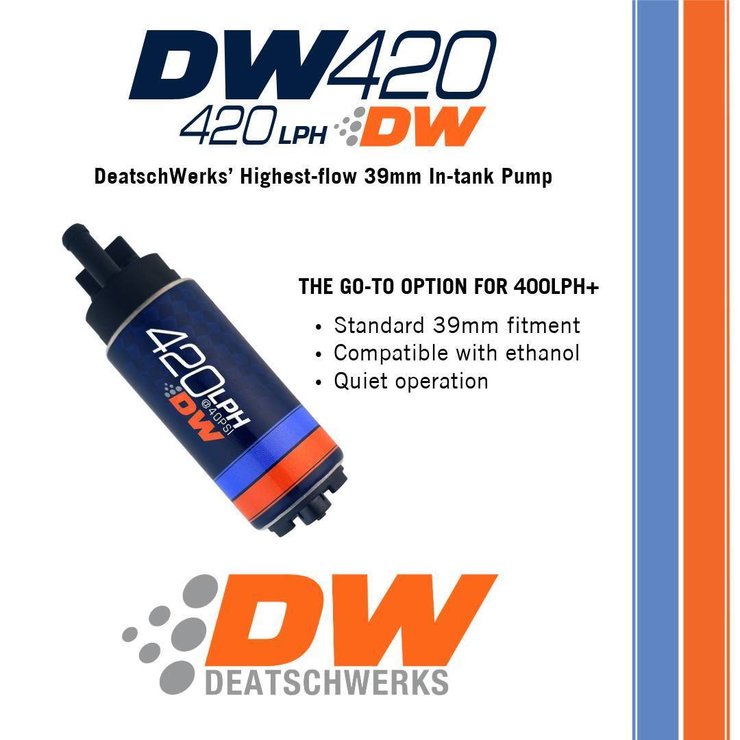 DeatschWerks's tweet photo. The DeatschWerks DW420 – the go-to for 415LPH in your tank.

The DW420 features an advanced impeller for improved efficiency and durable carbon matrix commutators ideal for ethanol fuels. Its expertly designed fluid dynamics minimize turbulence for smoot… https://t.co/o7tyIsyYqH https://t.co/qDfEyMhTtf