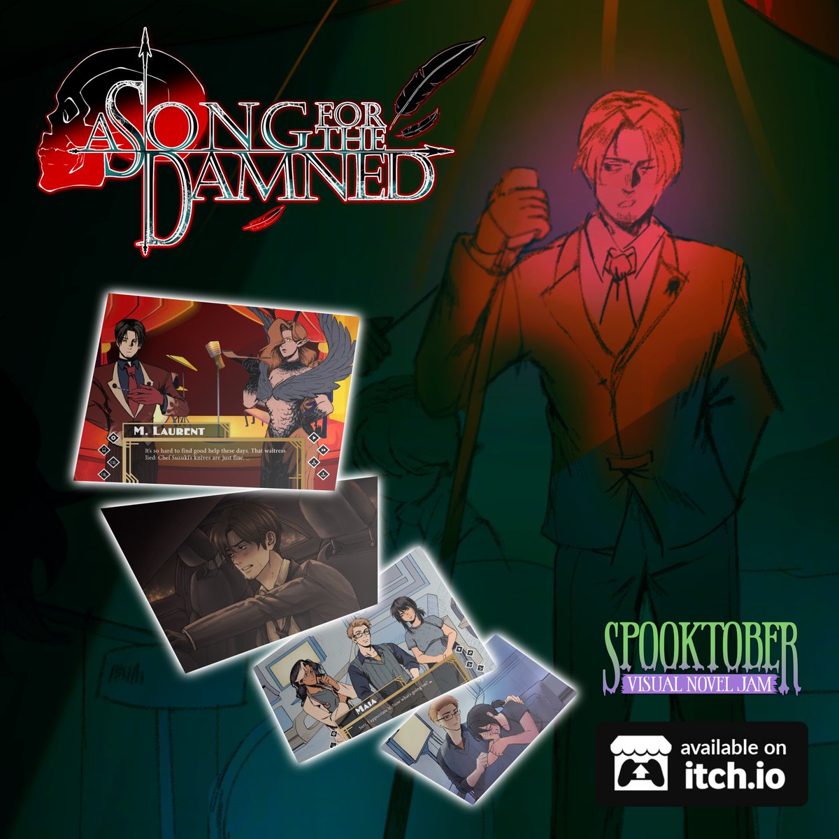 RyanXMesscher's tweet image. So happy to announce that my performance as Jack in &quot;A Song for the Damned&quot; was nominated for &quot;Best Voice Actor&quot; for #Spooktober2024! The game was also an Honorable Mention for the top three 🤯 

Thank you to EVERYONE who worked on, voiced, or simply played the game ❤️