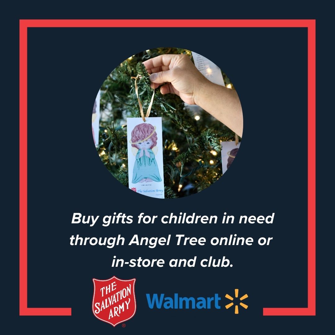 SalvationArmyUS's tweet photo. We’re teaming up with @Walmart and @SamsClub again to help spread peace and joy this holiday season and we hope you’ll join us! Here's how you can help ⬇️
#doingthemostgood #angeltree #redkettle #christmas https://t.co/9qfK0undyC