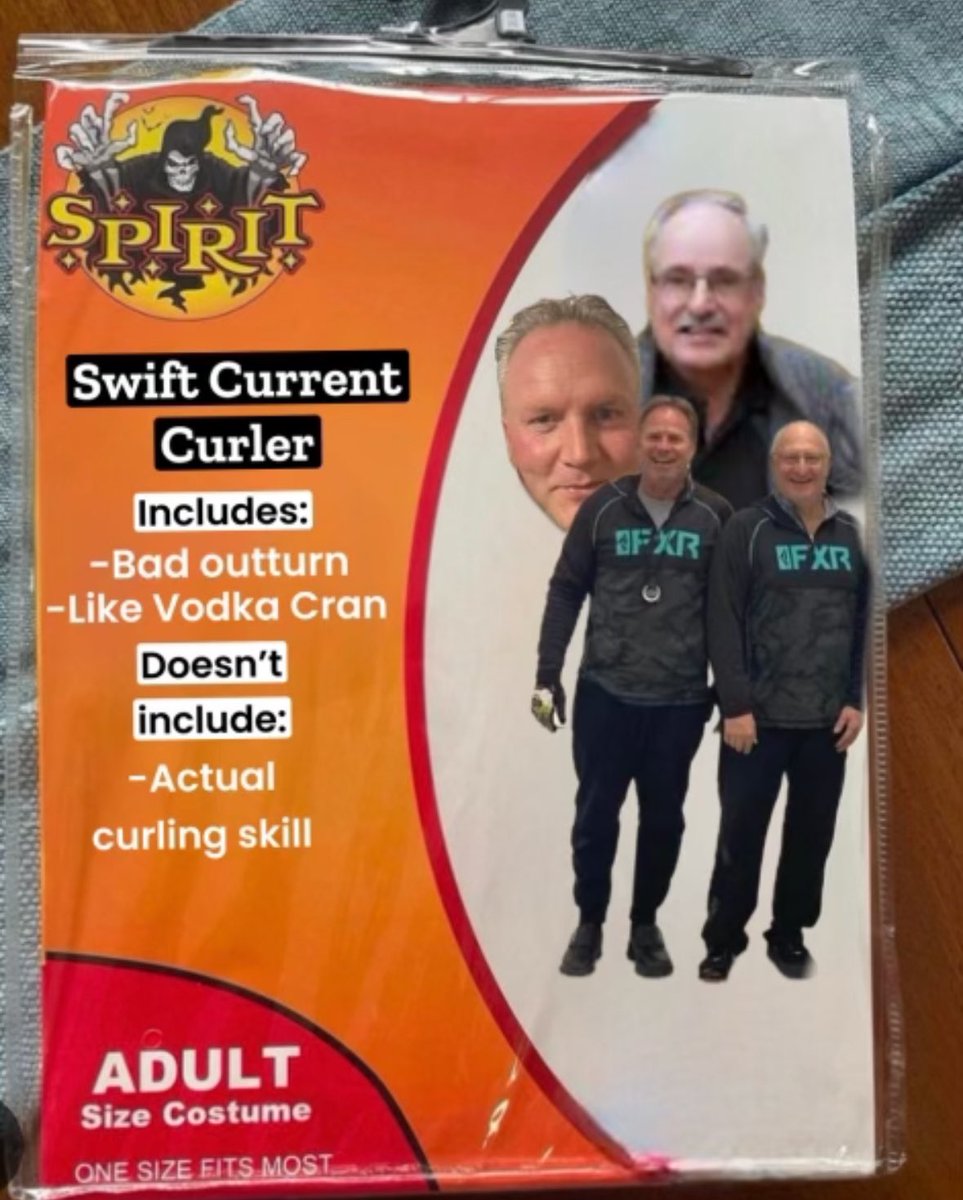 Last minute costume idea. Look no further. We got you covered. Contact us to get your hands on your very own Swift Current Curling Club curler. <a href="/Oldrumps/">Scott Rumpel</a> <a href="/ClaytonWicks/">Clayton Wicks</a> <a href="/mminken/">Mitch Minken</a> <a href="/ROKdadof5/">Patrick Rokochy</a>