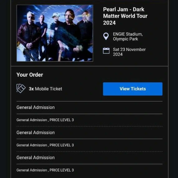 pj_id's tweet photo. [WTS] 3 TIKET GA PEARL JAM SYDNEY 23/11/2024
Detail japri atau WA +6285155321661
Mohon diforward buat teman yg kira2 berminat.
Terima kasih. https://t.co/oiEvxbzQeT