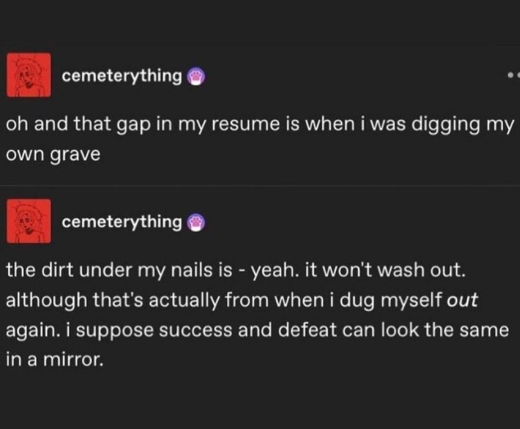 womenpostingws's tweet image. &quot;I suppose success and defeat can look the same in the mirror&quot;