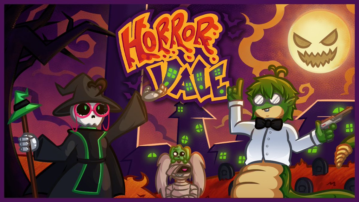 IT'S HALLOWEEN.

<a href="/WakrayaElber/">Wakraya Elber 💚 Magical VTuber 💜</a>  and I are gonna play more Horrorvale in 1 hour at 6:00PM/18:00 CET at twitch.tv/sadani_nokos to celebrate! Be there or be an Apple. You don't wanna be an Apple on Halloween.