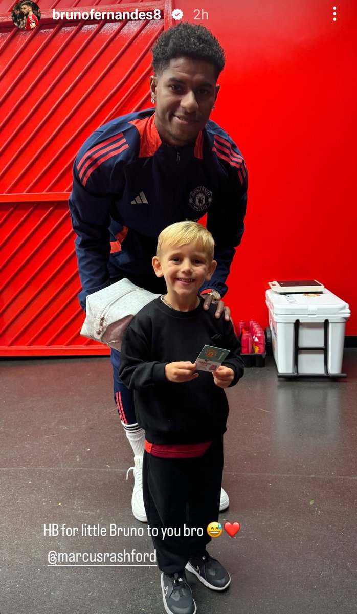 UtdFaithfuls's tweet photo. Rashford and Bruno's son after yesterday's game ❤️ https://t.co/BABpSXn3Af