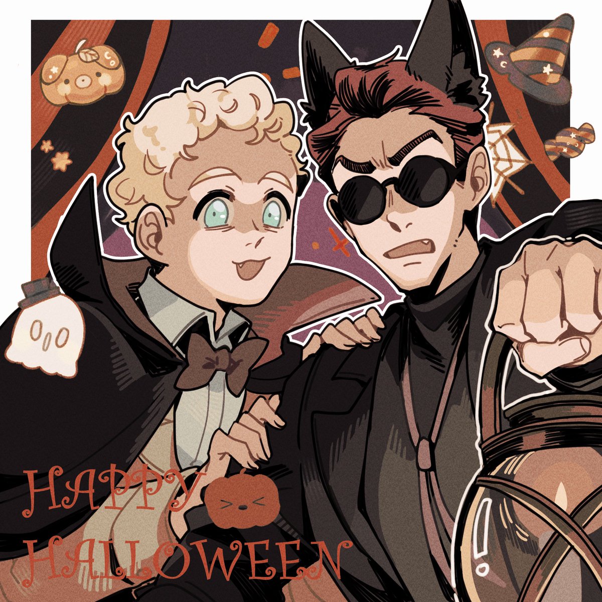 co_kumoko's tweet photo. Happy Halloween🎃
#GoodOmens2 
#GoodOmensFanArt https://t.co/ftEhSdxnCI