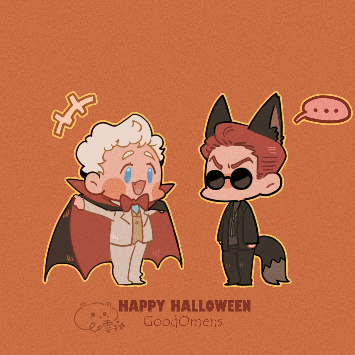 co_kumoko's tweet photo. Happy Halloween🎃
#GoodOmens2 
#GoodOmensFanArt https://t.co/ftEhSdxnCI