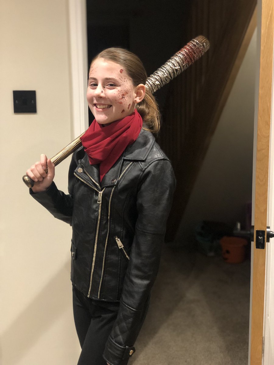 the2019badger's tweet photo. @JDMorgan thoughts on my daughters Halloween costume!! 😂 😂 🧟‍♀️ https://t.co/jq1nhoADOb
