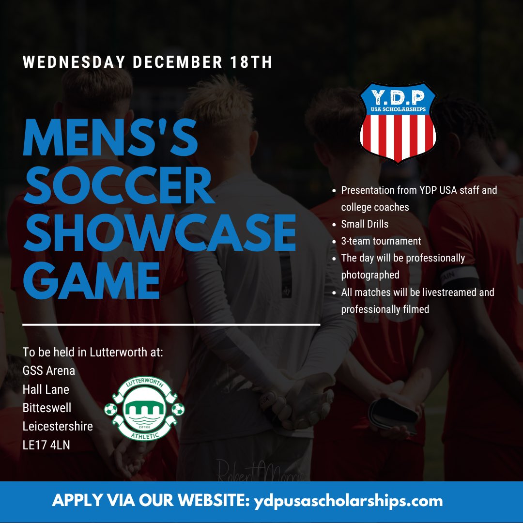 ydpusa's tweet photo. 2024 Showcase Information 🎥
•
With all our trial days now complete for 2024 we turn our attention to our male and female showcase days
•
College coaches interested in attending in person or viewing the livestream with player info, please contact josh@ydpusascholarships.com 🤝 https://t.co/ytD4oQ6Lnr