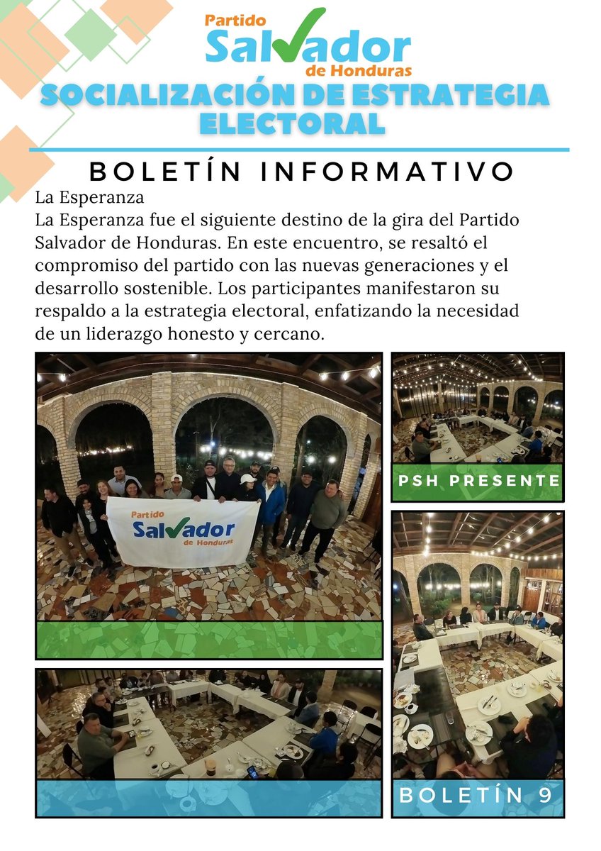 La Esperanza fue el siguiente destino de la gira del Partido Salvador de Honduras. En este encuentro, se resaltó el compromiso del partido con las nuevas generaciones y el desarrollo sostenible. Los participantes manifestaron su respaldo a la estrategia electoral.