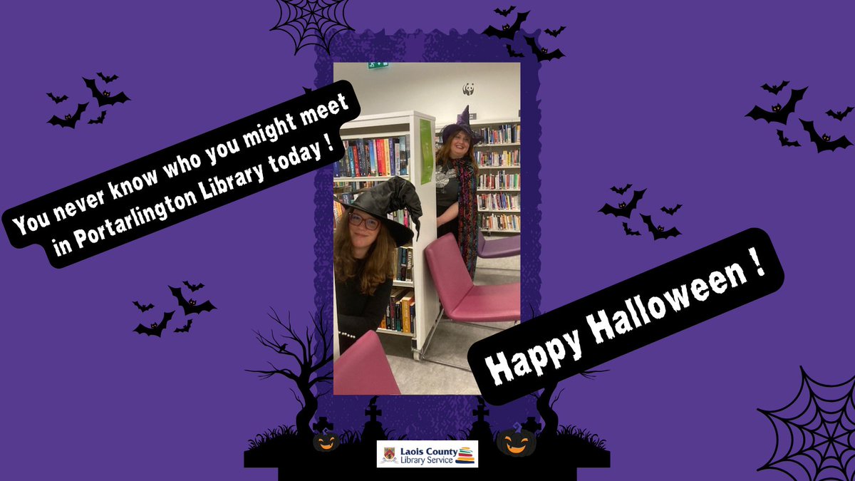 LaoisLibraries's tweet image. You never know who you might meet in Portarlington Library today !
 #Halloween #librariesireland #spookystorytime #librarylife #portarlington