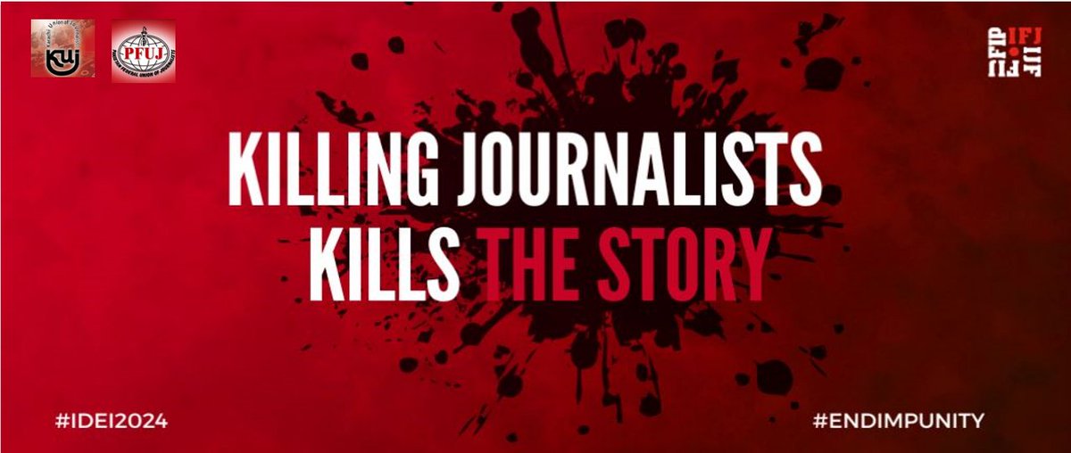 raiseqalam's tweet photo. #November2 International Day to End Impunity for Crimes Against Journalists
76 #journalists and #mediaworkers, nine in #Pakistan have been killed in first 10 months of 2024

#EndImpuntiy #IDEI2024 https://t.co/PvpRxecrFk