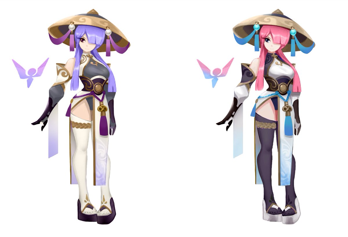 PlayOmega's tweet photo. HAPPY HALLOWEEN
A treat for you: never before seen concepts of an Era skin caled "Shikigami Era"

It ended up not being created but it's halloween so we can pretend it's her costume yea? https://t.co/sAQDuw2AyB