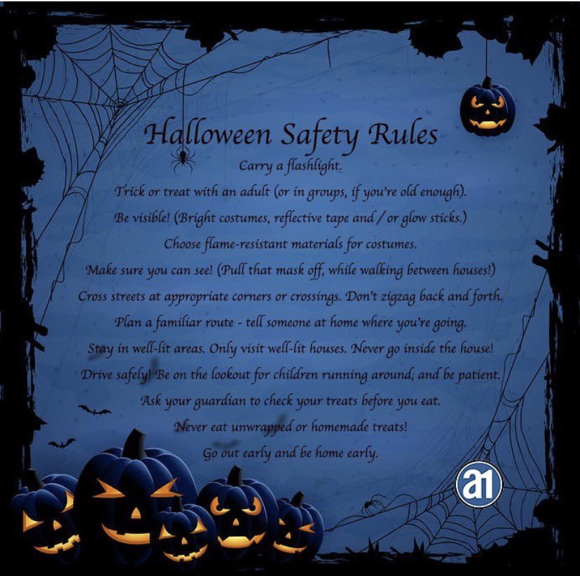 A1MoveNStore's tweet image. Happy Halloween to you all!

If you're out and about tonight, remember to keep these safety tips in mind.