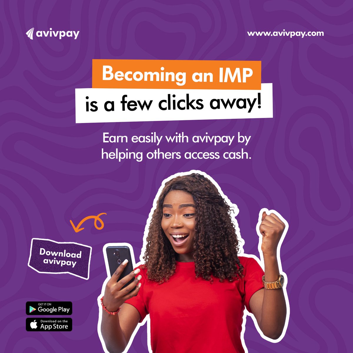 avivpay's tweet photo. Start earning with just a tap. Become an IMP and earn as you help others access cash. #avivpay #cash #thursday #fintech https://t.co/bAkggm8TmN
