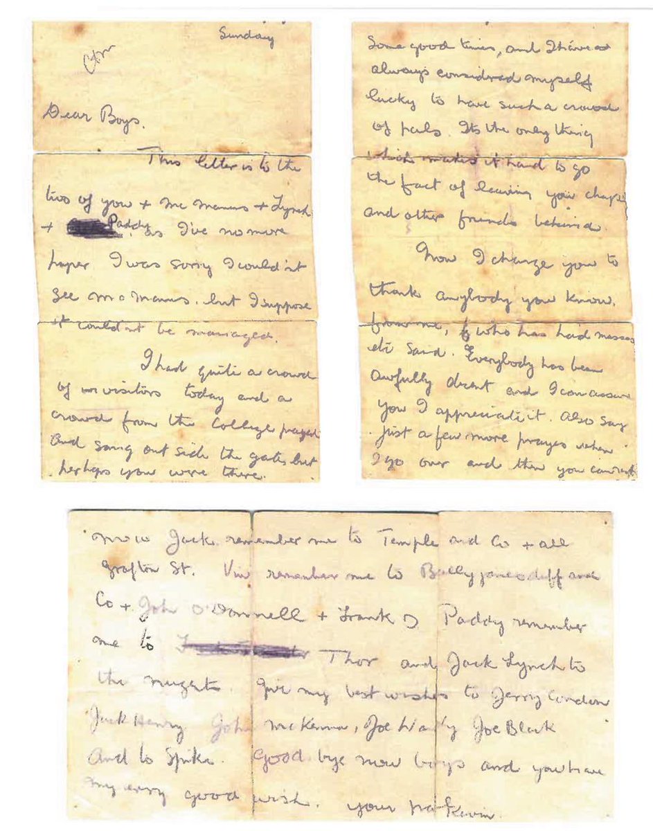 On Halloween night in 1920, 18 year old Kevin Barry sat alone in his cell with his last pieces of paper and a blue prison pencil to write a farewell letter to his friends. At 8am, he would face the hangman, becoming the first rebel to be executed since the 1916 executions. The